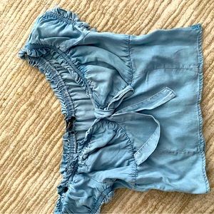 Blue corset style crop top